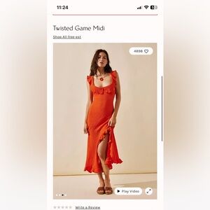 Free People Twisted Game Midi Dress - NWT